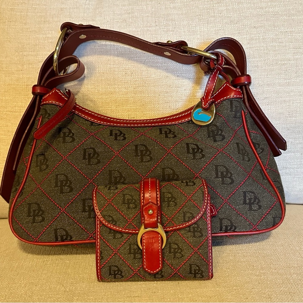 Dooney & Bourke Signature Small Hobo Bag and matching wallet